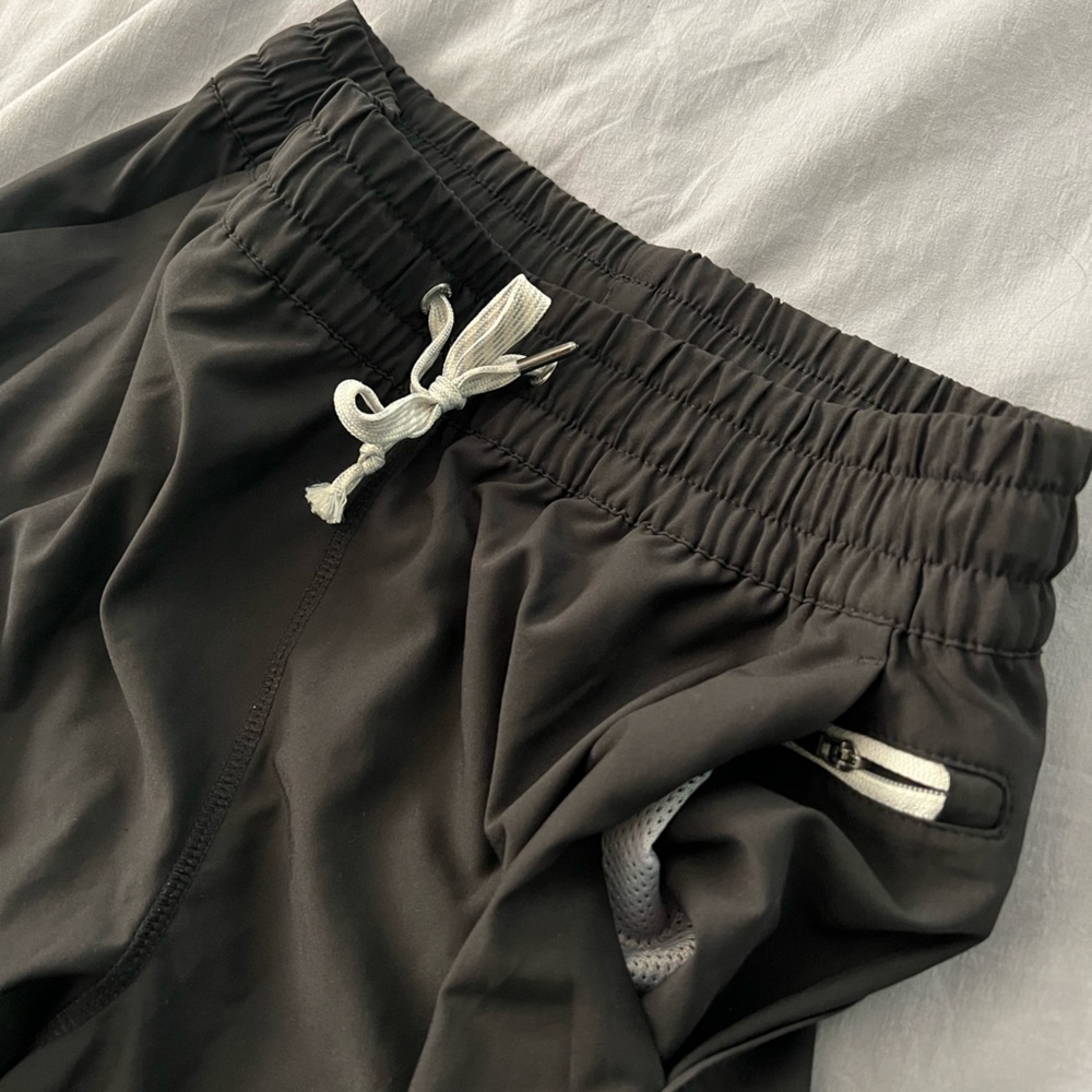 Vuori Black Track Joggers with White Drawstring